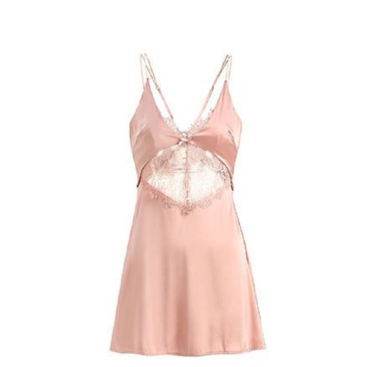 サテンレースレイヤードベビードール